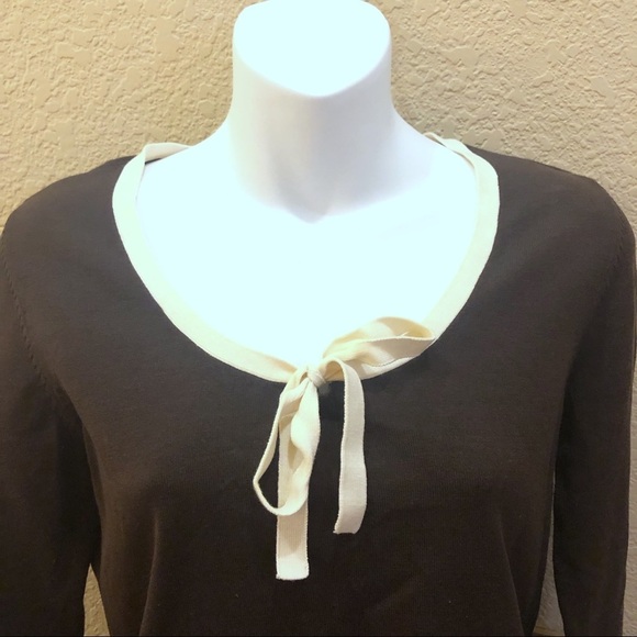 Ann Taylor Factory Store Sweater brown 3/4 sleeve - Picture 2 of 6